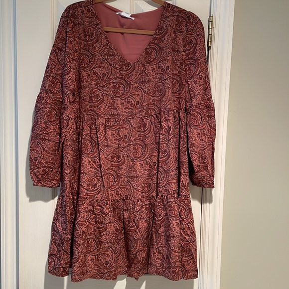 Lucky Brand rusty/ pink paisley dress size xs - Picture 2 of 7
